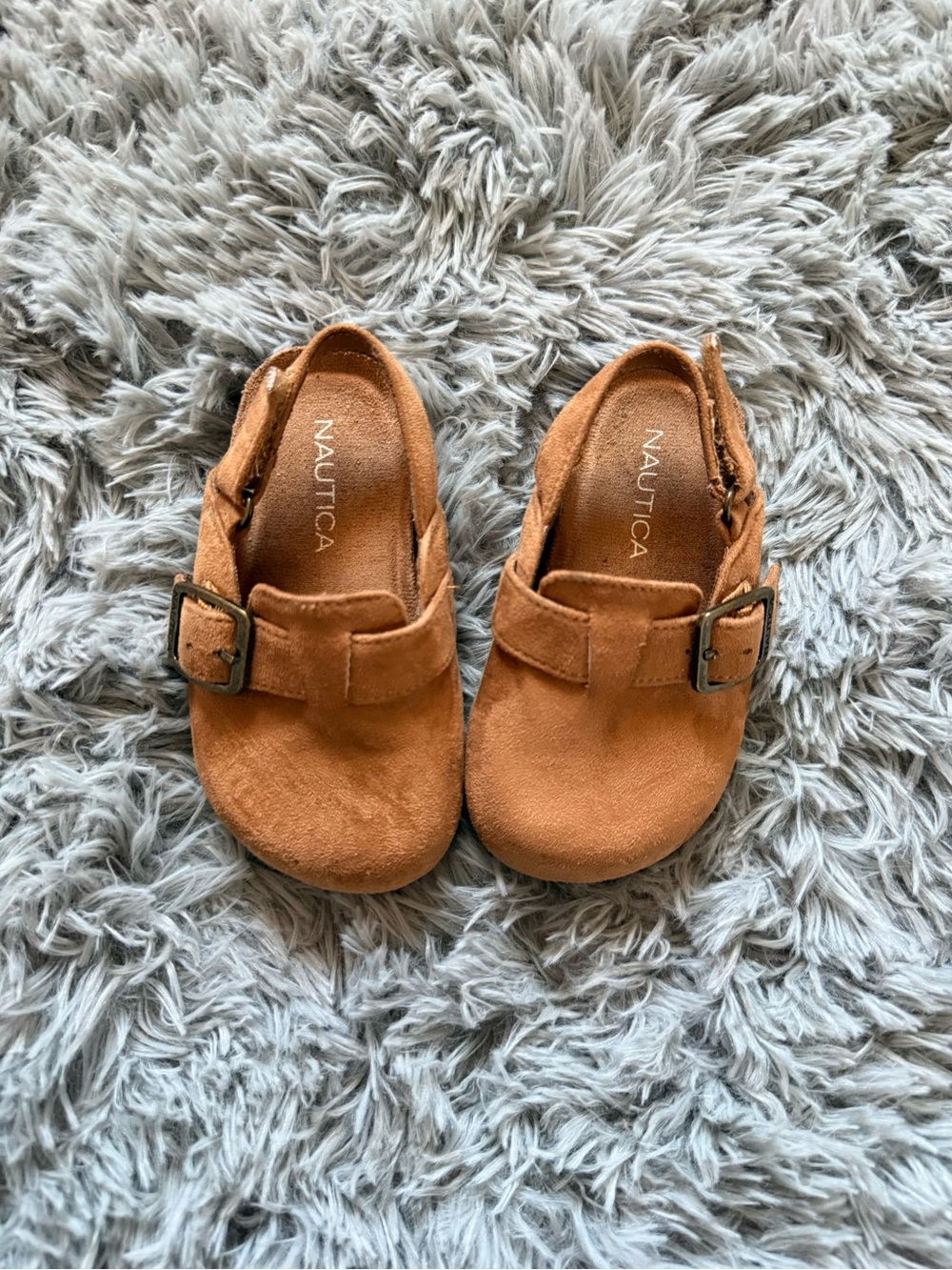 Nautica Kids Suede Buckle Moccasins in Brown